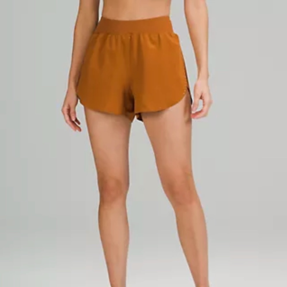 Find you pace high rise lined shorts 3" butternut brown